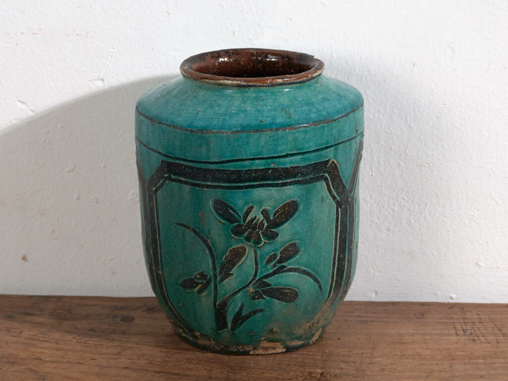 Antiguo jarrón de color verde esmeralda (c.1820) #20