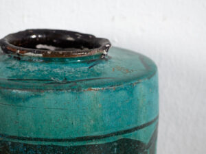 Antique tall turquoise green vase (c.1820) #30