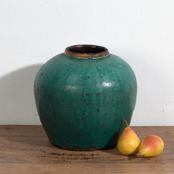 Antigua vasija de color verde turquesa (c.1820) #32