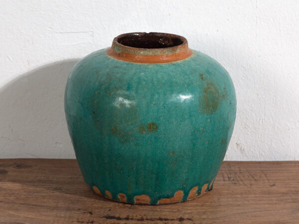 Antiguo jarrón verde turquesa (c.1820) #44