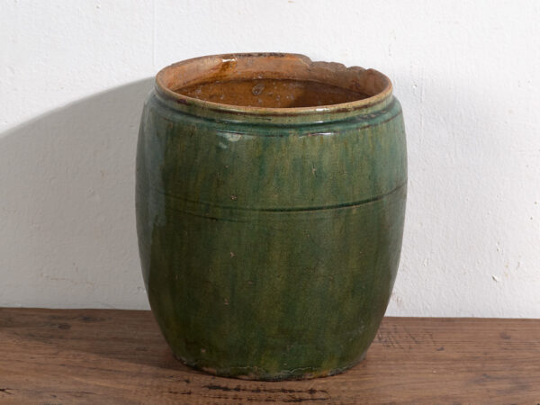 Jarre ancienne émaillée vert émeraude (vers 1820) #2