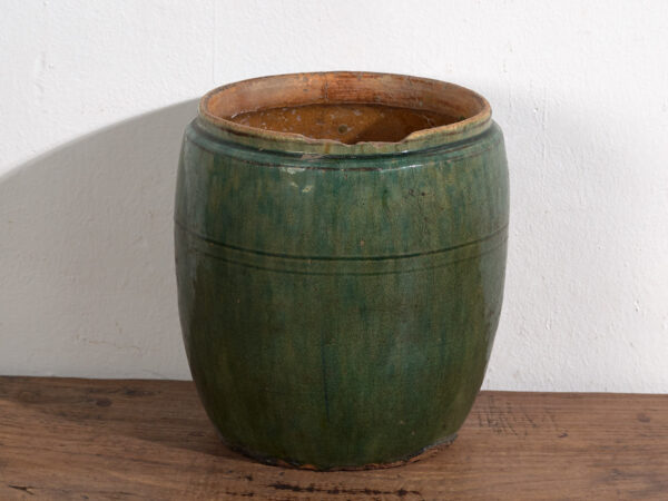 Jarre ancienne émaillée vert émeraude (vers 1820) #2