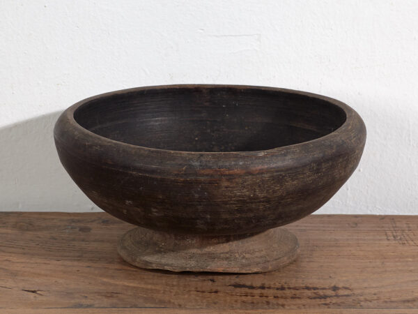 Cuenco antiguo de madera maciza (c.1900) #7