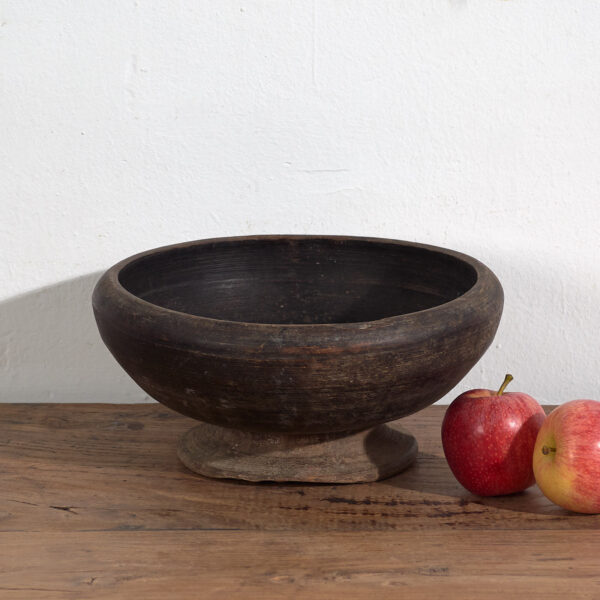Cuenco antiguo de madera maciza (c.1900) #7