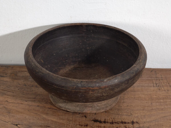 Cuenco antiguo de madera maciza (c.1900) #7