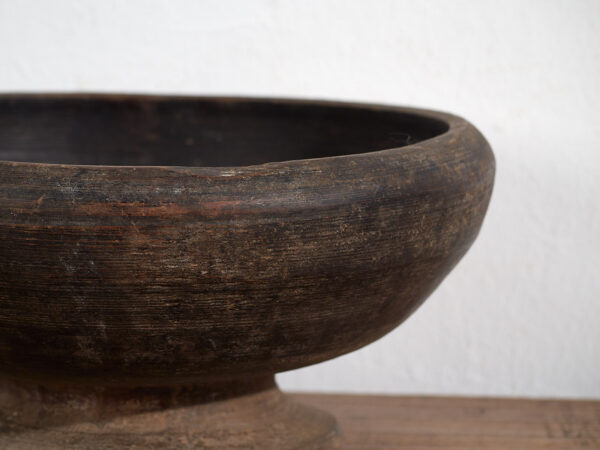 Cuenco antiguo de madera maciza (c.1900) #7