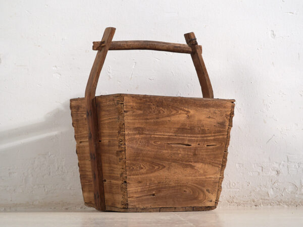 Cesta antigua de madera maciza (c.1900) #9