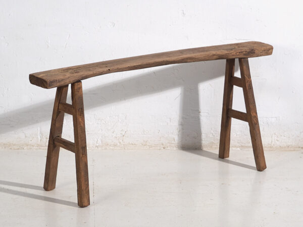 Pequeño banco antiguo de estilo primitivo (c.1870) #37