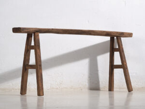 Pequeño banco antiguo de estilo primitivo (c.1870) #37