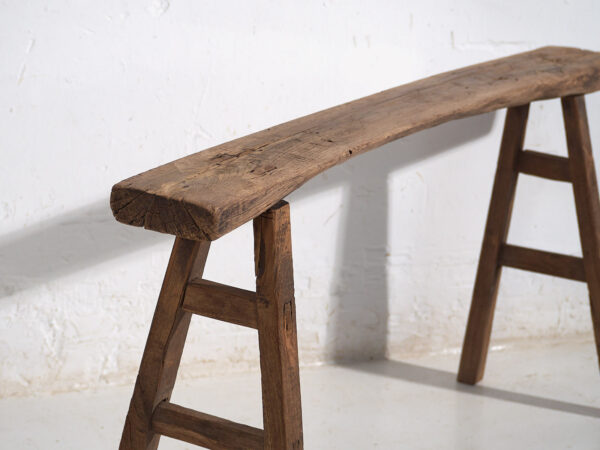 Pequeño banco antiguo de estilo primitivo (c.1870) #37
