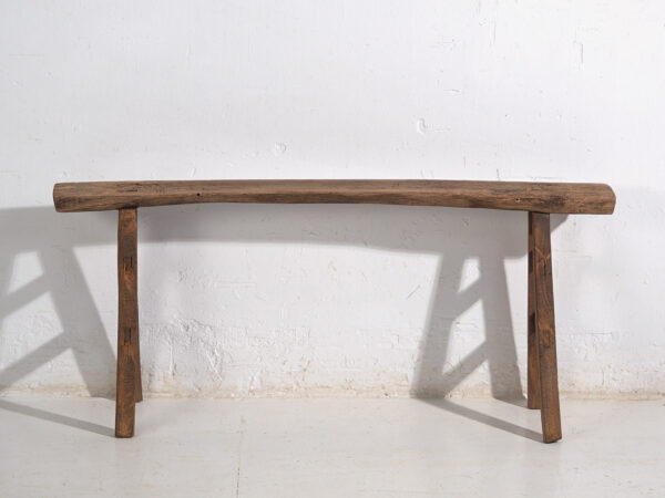 Pequeño banco antiguo de estilo primitivo (c.1870) #37