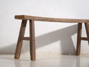 Antiguo banco oriental de madera maciza (c.1870) #76