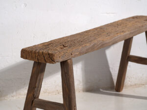 Antiguo banco oriental de madera maciza (c.1870) #76