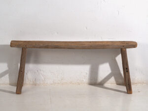 Antiguo banco oriental de madera maciza (c.1870) #76