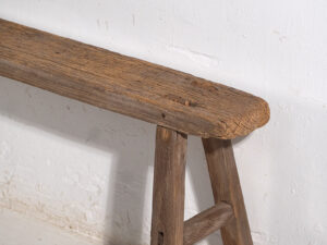 Antiguo banco oriental de madera maciza (c.1870) #76