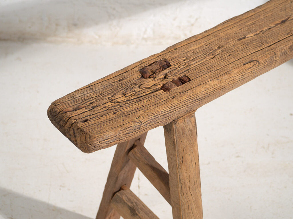 Banco chino antiguo de estilo primitivo (c.1870) #77