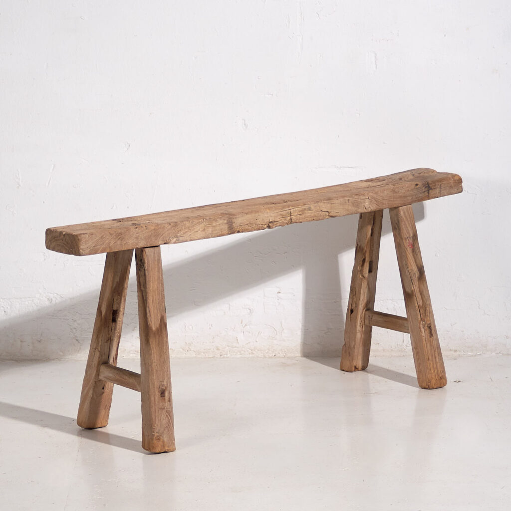 Banc ancien en bois massif (c.1870) #30