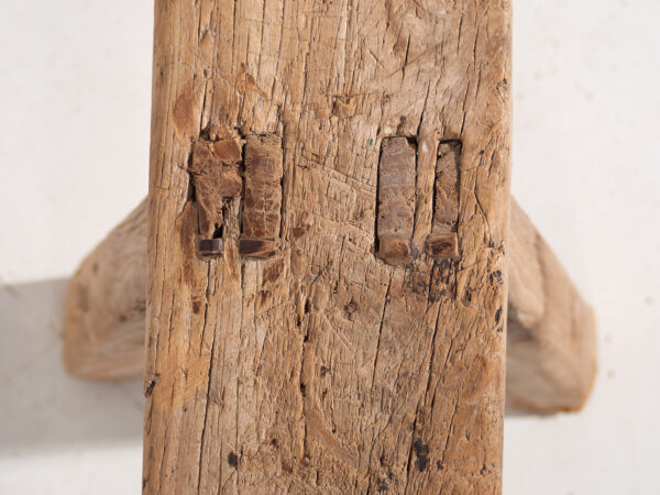 Banqueta antigua de madera maciza (c.1870) #30