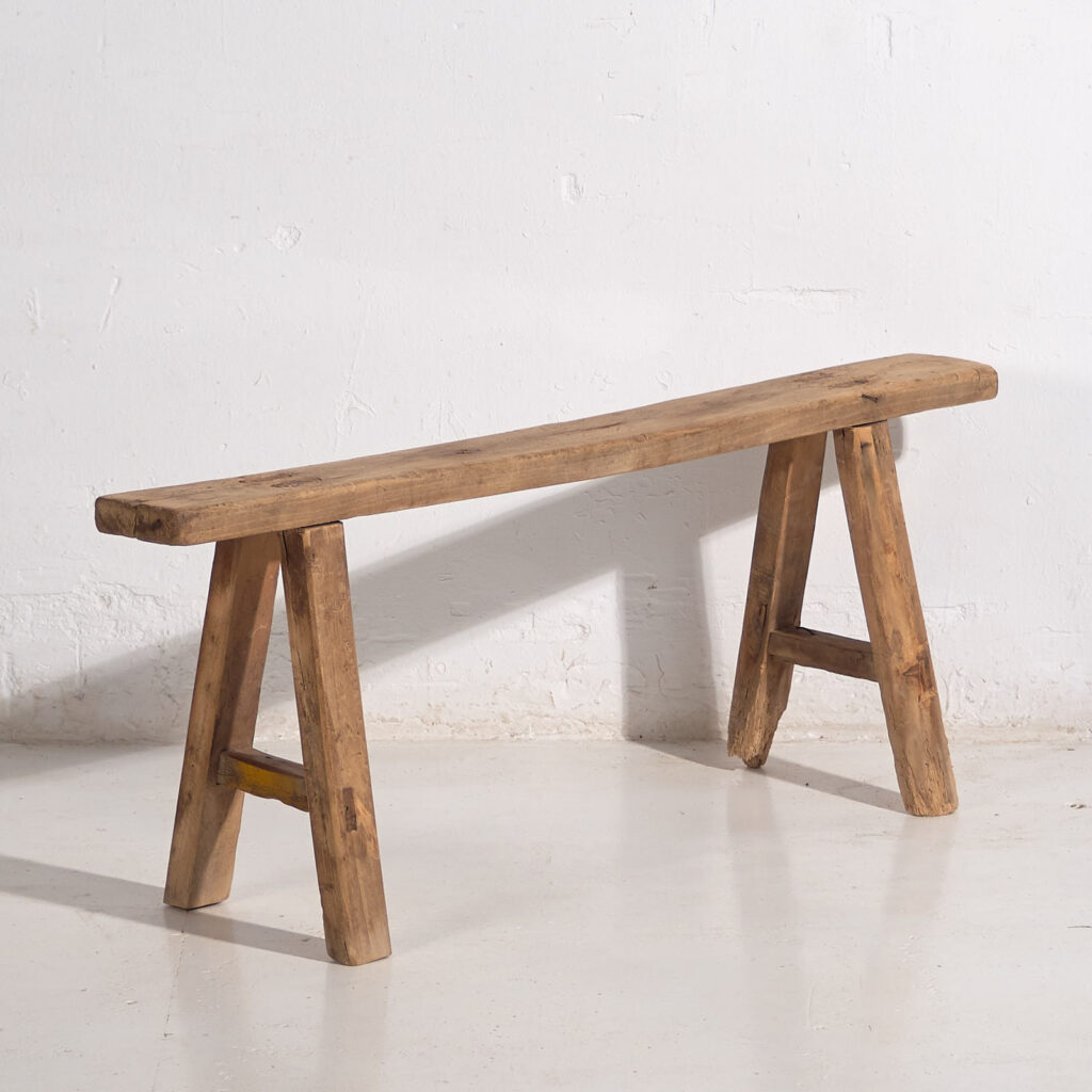 Antigua banqueta de madera maciza (c.1870) #33