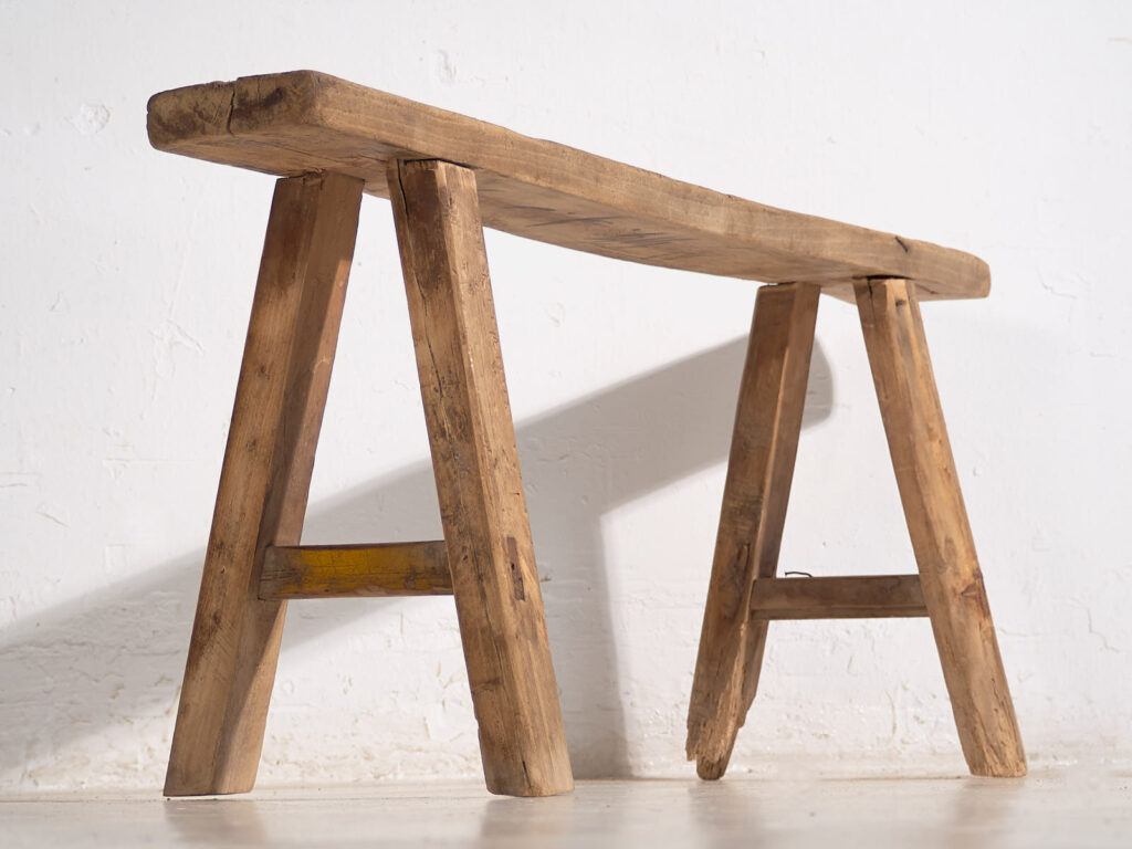 Antigua banqueta de madera maciza (c.1870) #33