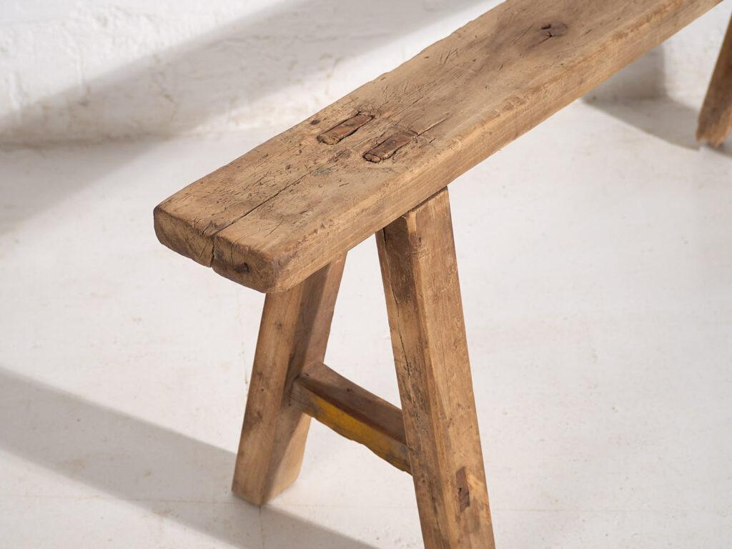 Antigua banqueta de madera maciza (c.1870) #33