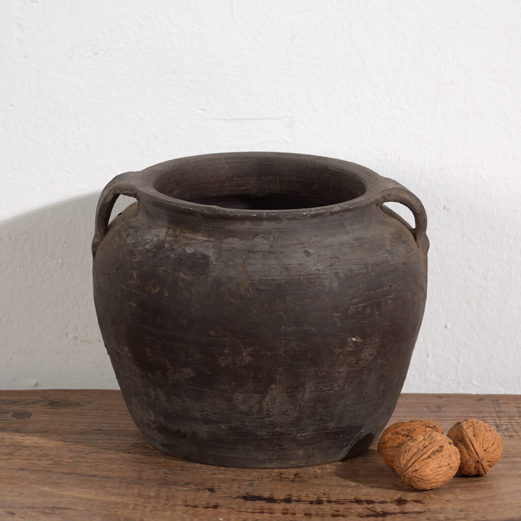 Jarrón pequeño antiguo de cerámica (c.1900) #11