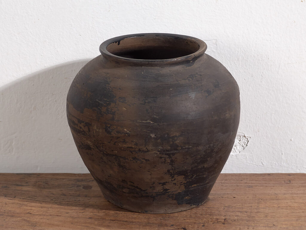 Jarrón asiático antiguo de estilo wabi sabi (c.1900) #14