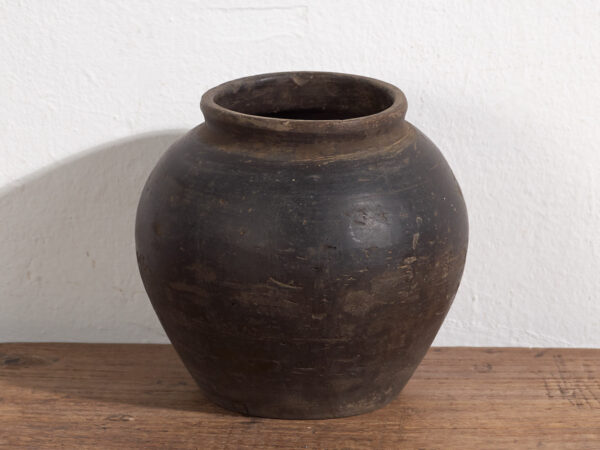 Jarrón pequeño antiguo de tonos oscuros (c.1900) #16