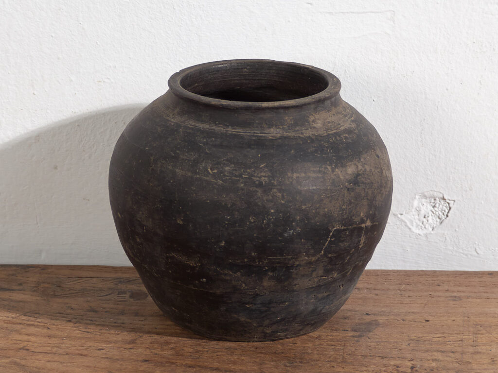 Jarrón antiguo de cerámica de estilo wabi sabi (c.1900) #4