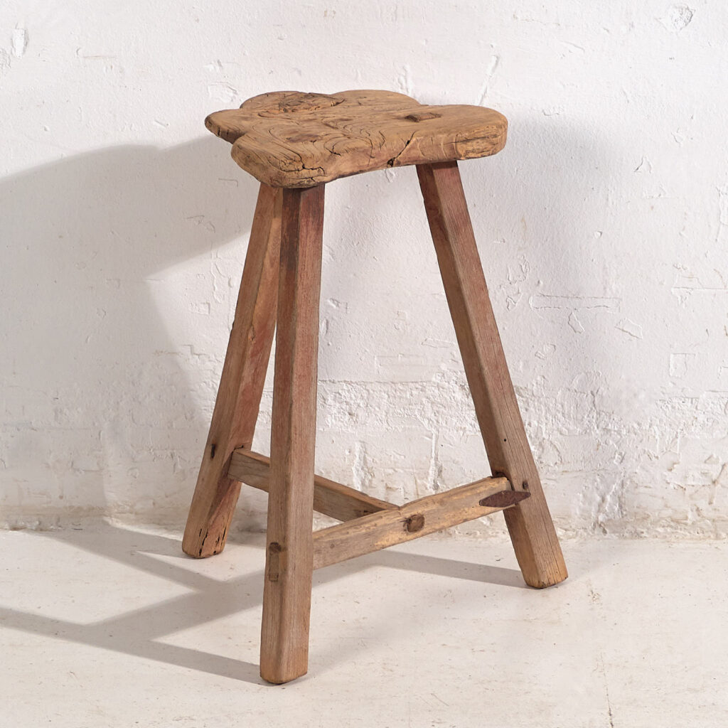 Antique wabi sabi style stool (c.1900) #8