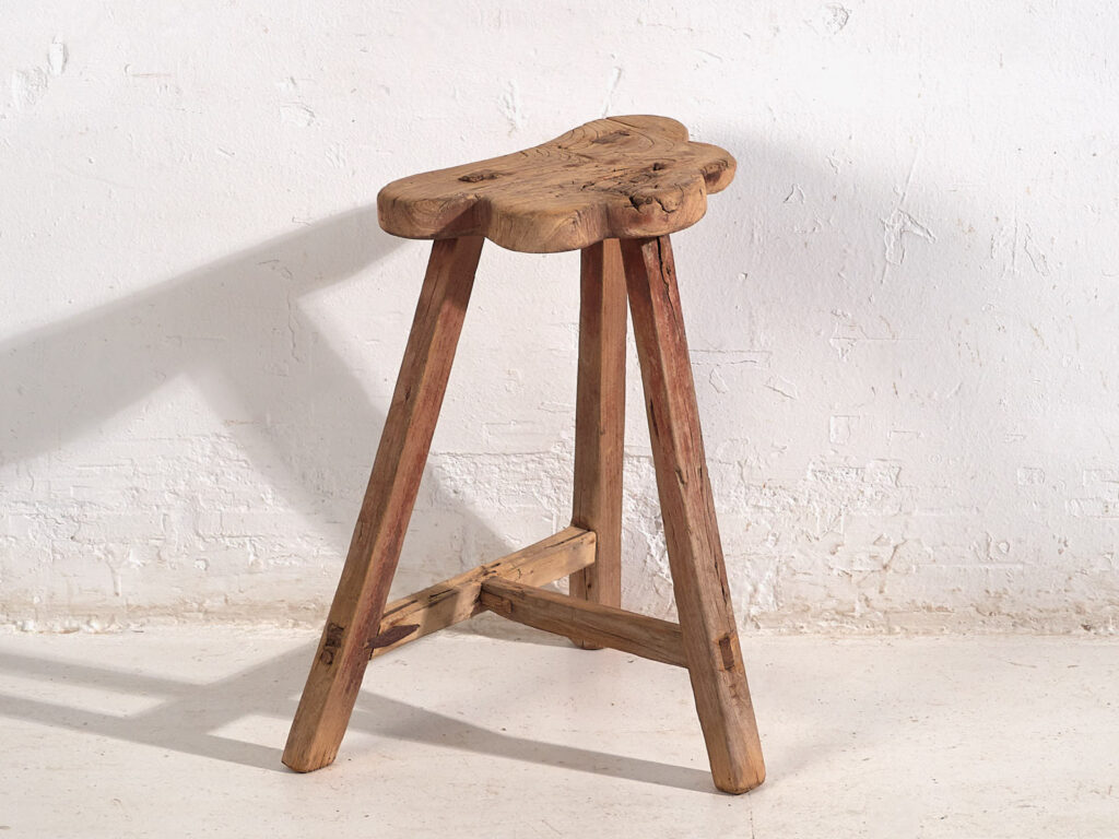 Antique wabi sabi style stool (c.1900) #8