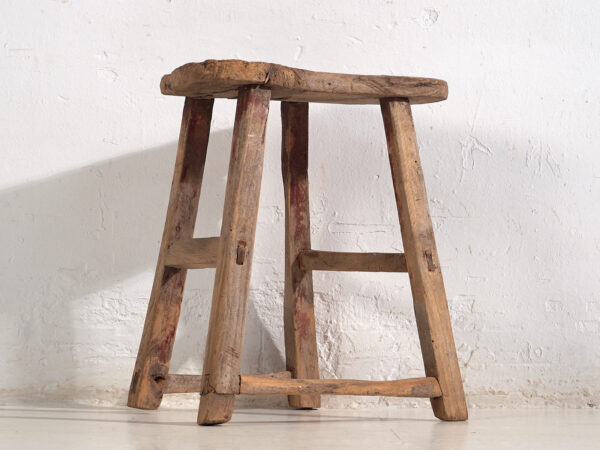Taburete antiguo de estilo wabi sabi (c.1900) #9