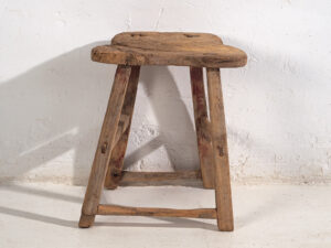 Tabouret ancien de style wabi sabi (c.1900) #9