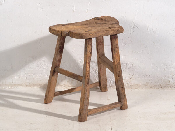 Taburete antiguo de estilo wabi sabi (c.1900) #9