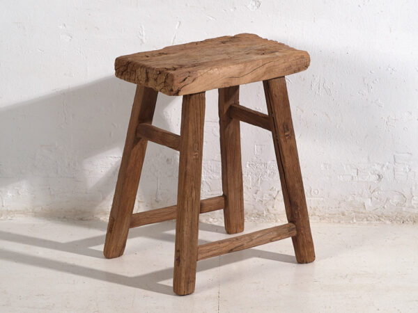 Taburetes antiguos de madera maciza (c.1900). Conjunto de 2 piezas #2