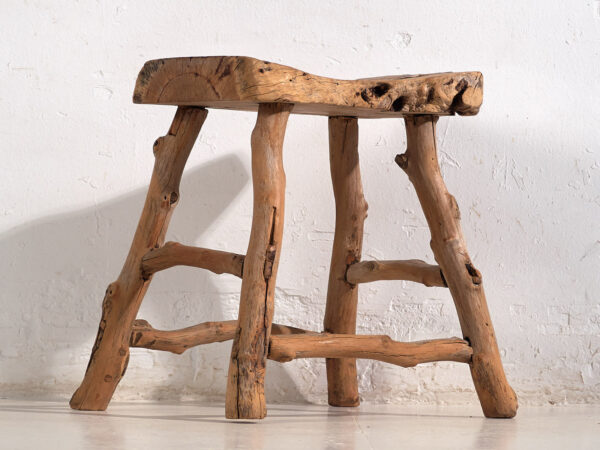 Taburete antiguo de estilo wabi sabi (c.1900) #3