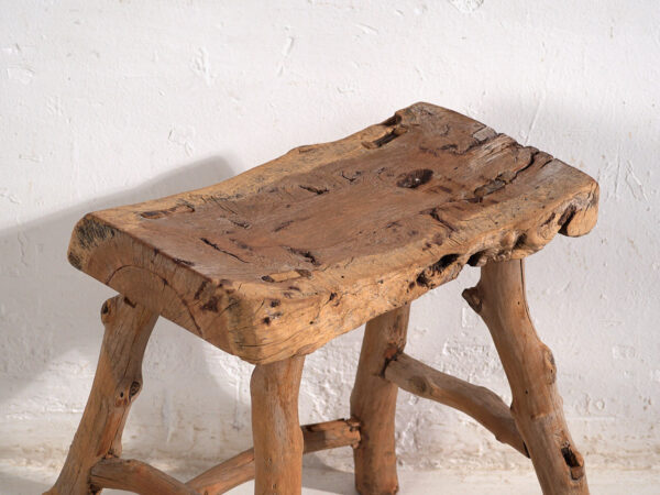 Taburete antiguo de estilo wabi sabi (c.1900) #3
