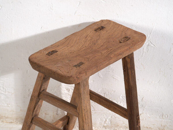 Taburete rectangular antiguo (c.1900) #4