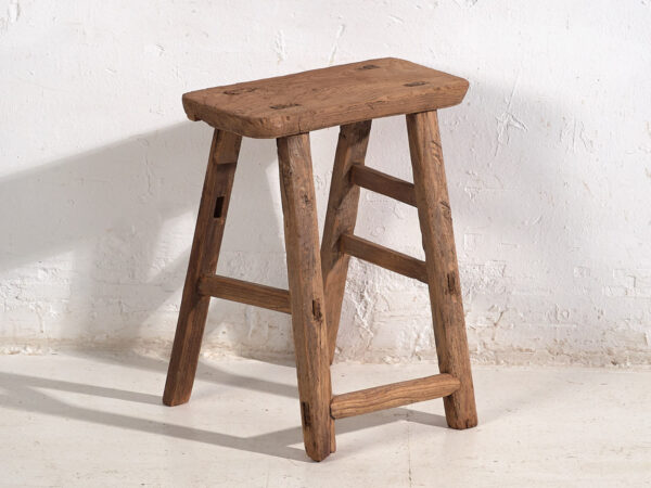 Taburete rectangular antiguo (c.1900) #4