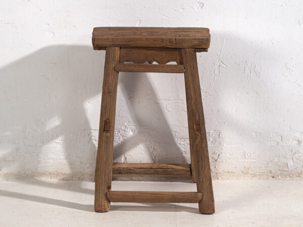 Taburete asiático antiguo (c.1900) #8