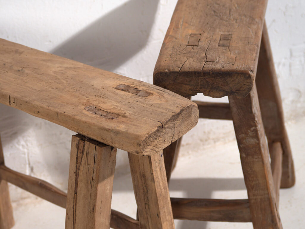 Pareja de taburetes antiguos (c.1900). Conjunto de 2 piezas #1