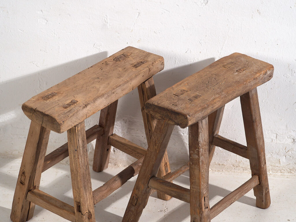 Pareja de taburetes antiguos (c.1900). Conjunto de 2 piezas #1