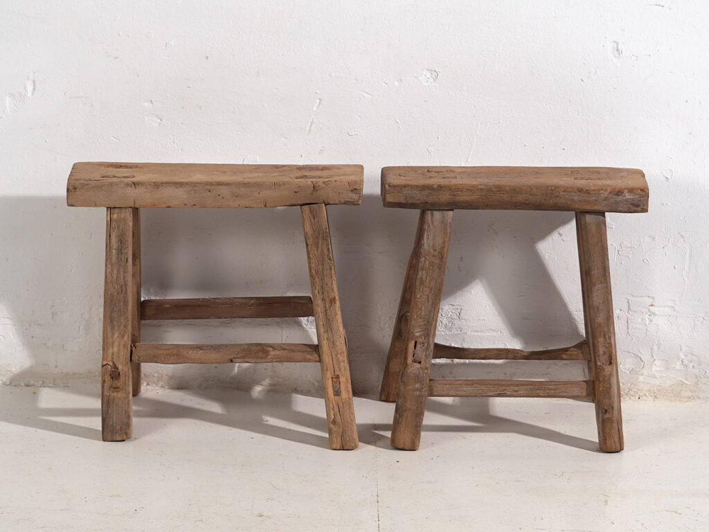 Pareja de taburetes antiguos (c.1900). Conjunto de 2 piezas #1