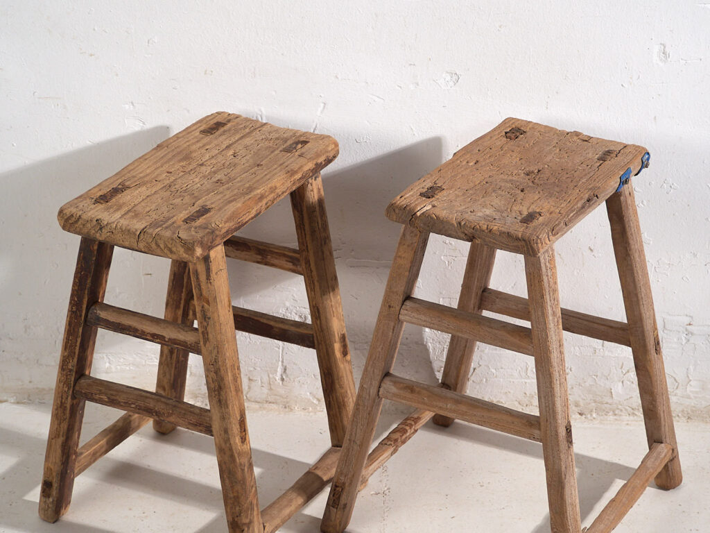 Pareja de taburetes antiguos para mesitas de noche (c.1900). Conjunto de 2 piezas #3