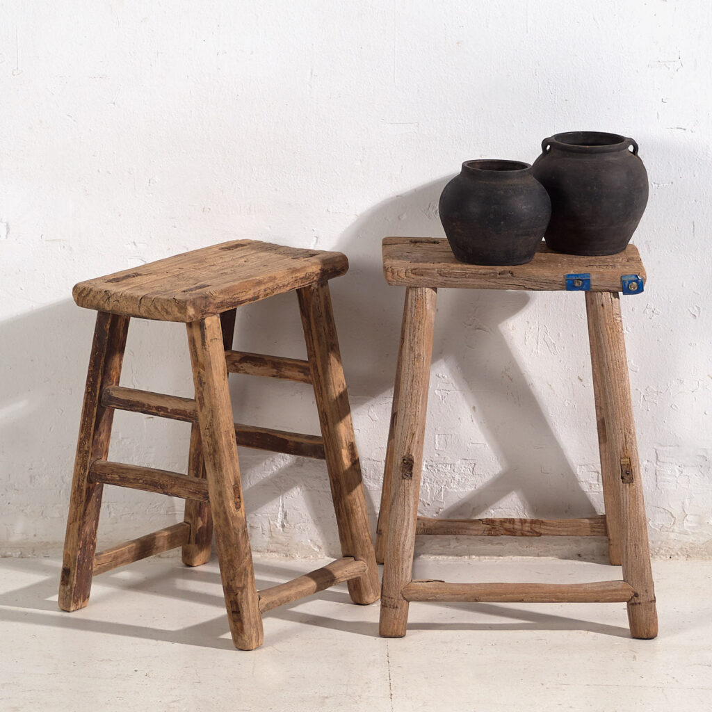 Pareja de taburetes antiguos para mesitas de noche (c.1900). Conjunto de 2 piezas #3