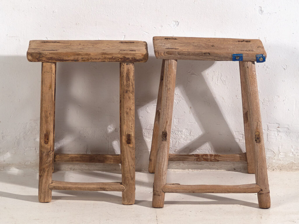 Pareja de taburetes antiguos para mesitas de noche (c.1900). Conjunto de 2 piezas #3