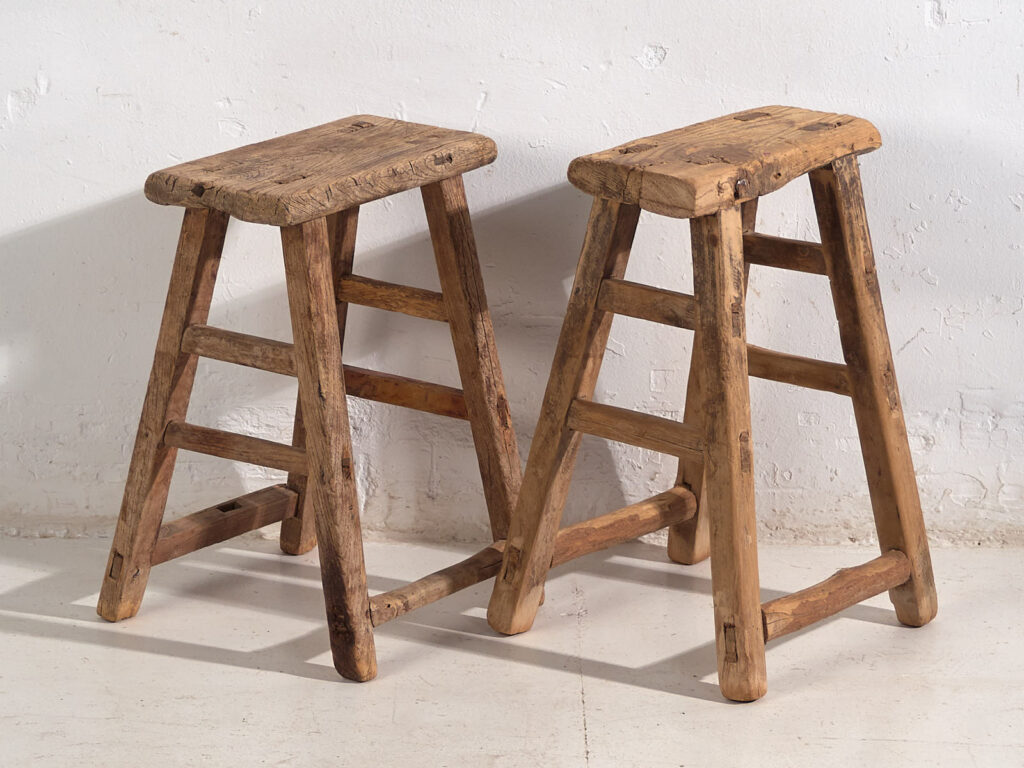 Taburetes asiáticos antiguos (c.1900). Conjunto de 2 piezas #4