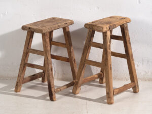 Taburetes asiáticos antiguos (c.1900). Conjunto de 2 piezas #4