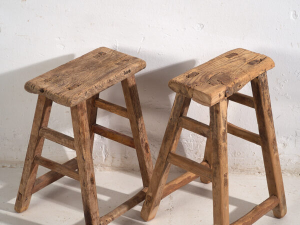 Antique Asian stools (c.1900). Set of two pieces #4