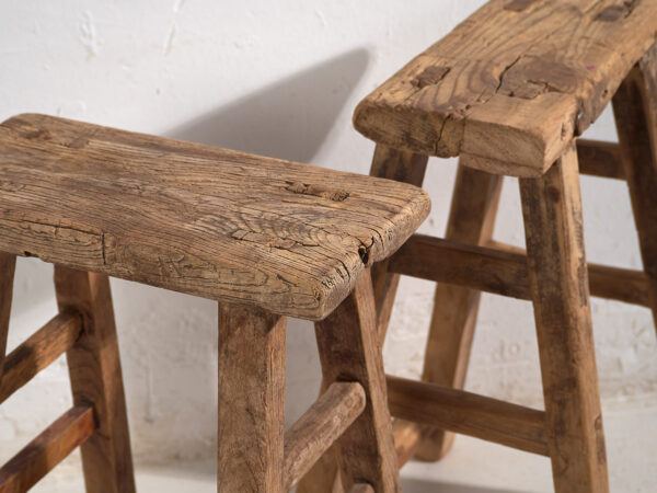 Antique Asian stools (c.1900). Set of two pieces #4